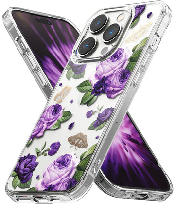 iPhone 14 Pro Back Cover Case | Fusion - Purple Rose