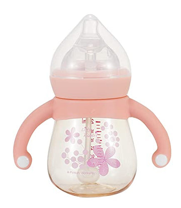 PINKAH- 210 ML- 2 in 1 (PPSU) Kids Learner Sipper Straw & Soft spout. (Pink)