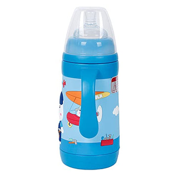 PINKAH -320ML Vacuum Insulated Stainless Steel kids Bottle Nipple Duckbill Nozzle 3 in 1 Multi-Functional Kids Water Bottle (French Blue)