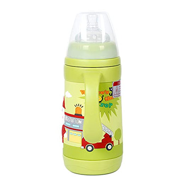 PINKAH -320ML Vacuum Insulated Stainless Steel Kids Bottle Nipple Duckbill Nozzle 3 in 1 Multi-Functional Kids Water Bottle (Olive Green)