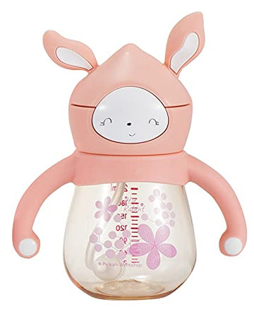 PINKAH- 210 ML- 2 in 1 (PPSU) Kids Learner Sipper Straw & Soft spout. (Pink)