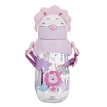 PINKAH (Tritan & pp) 490 ML Drinking Water Bottle with Carry Strap, Straw lid, Leak Proof, BPAfree. (Pink)