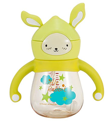 PINKAH- 210 ML- 2 in 1 (PPSU) Baby Bottle Learner Sipper Straw & Soft spout. (Yellow)
