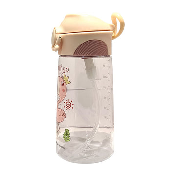 PINKAH (Tritan & pp) 450 ML Drinking Water Bottle with Duckbill Straw (Pink)