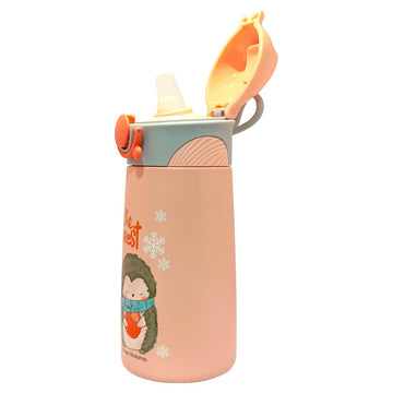 PINKAH 390ML Cartoon Design Vacuum Stainless Steel Bottle for Kids. (Peach)