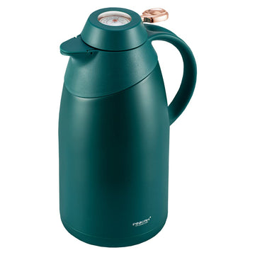 PINKAH Thermal Coffee Carafe 2L Stainless Steel Vacuum Thermos with Temperature Display Lid (Turkish Blue)