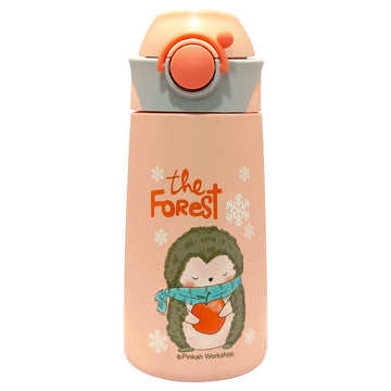 PINKAH 390ML Cartoon Design Vacuum Stainless Steel Bottle for Kids. (Peach)