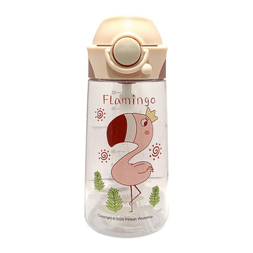 PINKAH (Tritan & pp) 450 ML Drinking Water Bottle with Duckbill Straw (Pink)