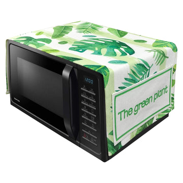 FABKUC Microwave/Oven Top Cotton Cover with 2 Utility Pockets, Splash-Proof, Dustproof Washer Dryer Cover (Green Cover)