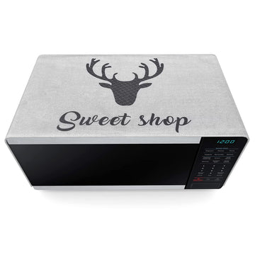 FABKUC Microwave/Oven Top Cotton Cover with 2 Utility Pockets, Splash-Proof, Dustproof Washer Dryer Cover (Deer)