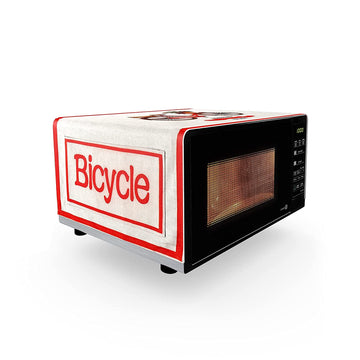 FABKUC Microwave/Oven Top Cotton Cover with 2 Utility Pockets, Splash-Proof, Dustproof Washer Dryer Cover (Bicycle)